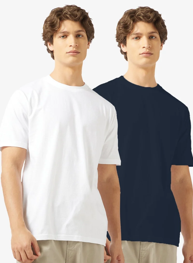 Seventy Five Basics Pack of 2 Regular Fit T-Shirt